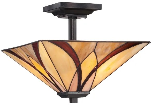 Elstead QZ-ASHEVILLE-SF - Stropný luster na tyči Tiffany ASHEVILLE 2xE27/100W/230V