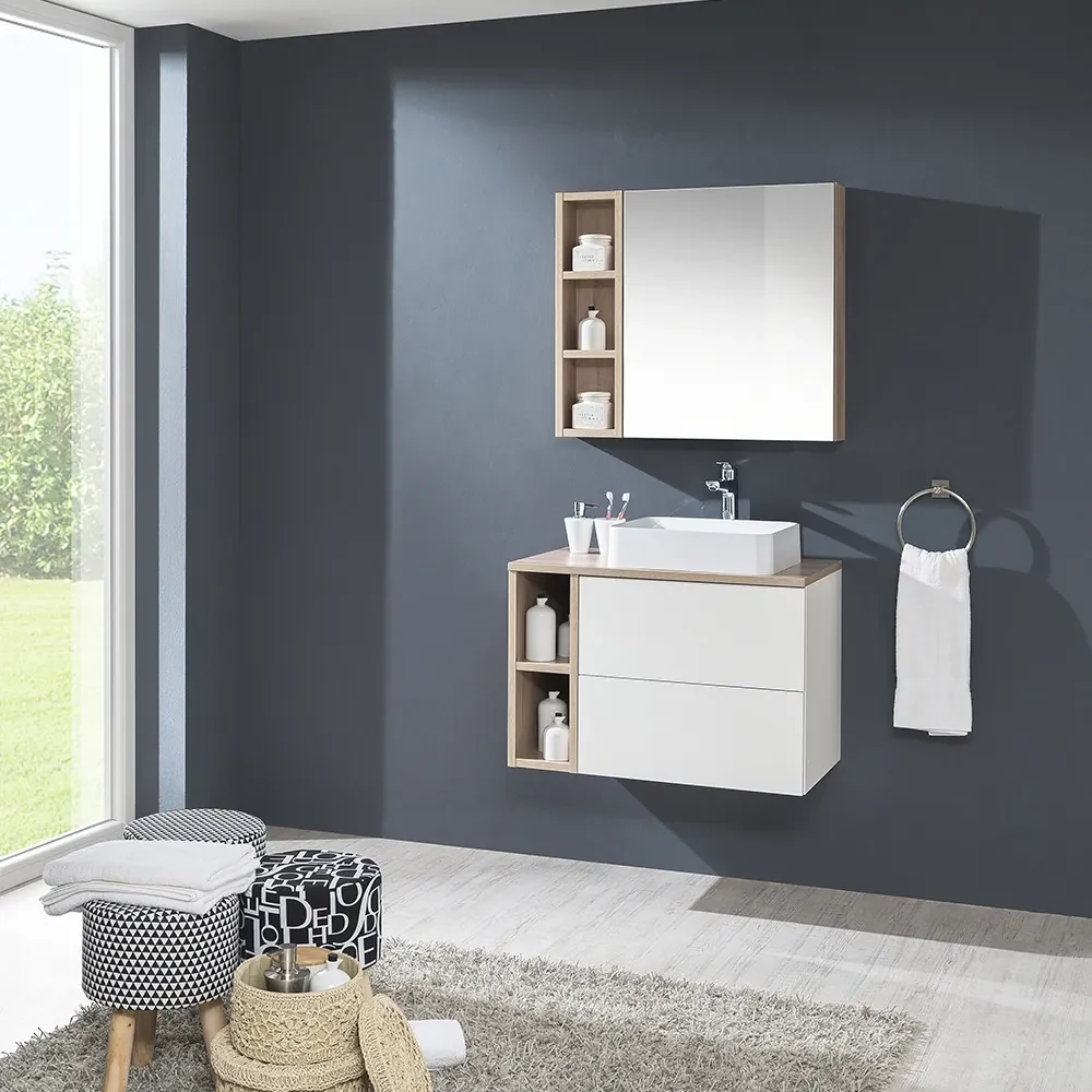 Mereo, Mereo Kúpeľňová zrkadlová skrinka 60 cm, galerka, 1x dvierka ľavá, Multidecor, Blonde Liberty Elm, MER-CN798G61BLE1