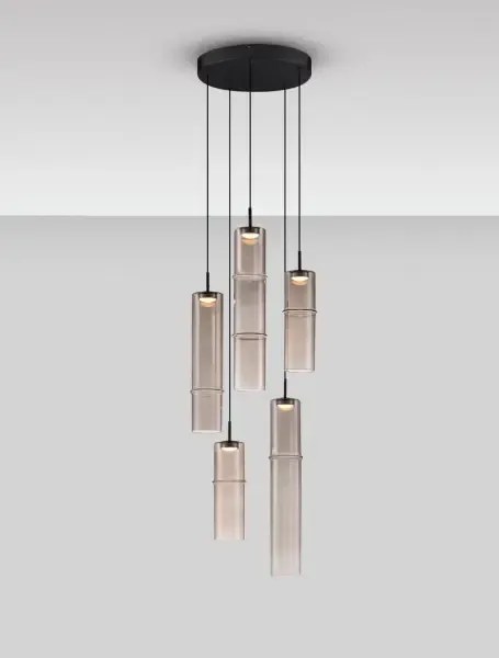 Dizajnový luster Sano 5 Smoky