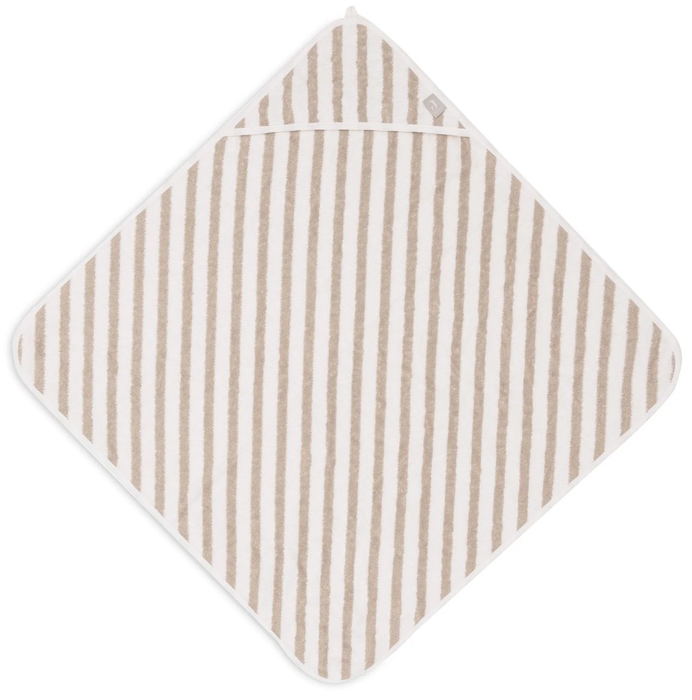 Osuška s kapucňou froté 75x75cm Stripe Olive Green