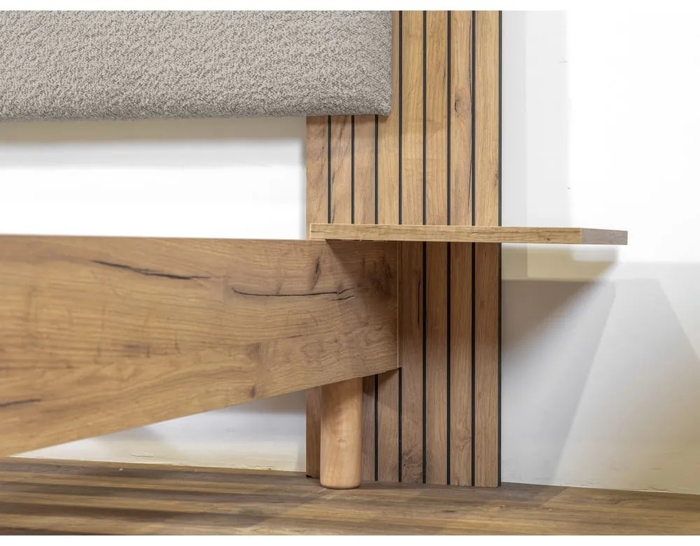 Svetlosivá dvojlôžková posteľ s roštom 160x200 cm Lior – Bobochic Paris