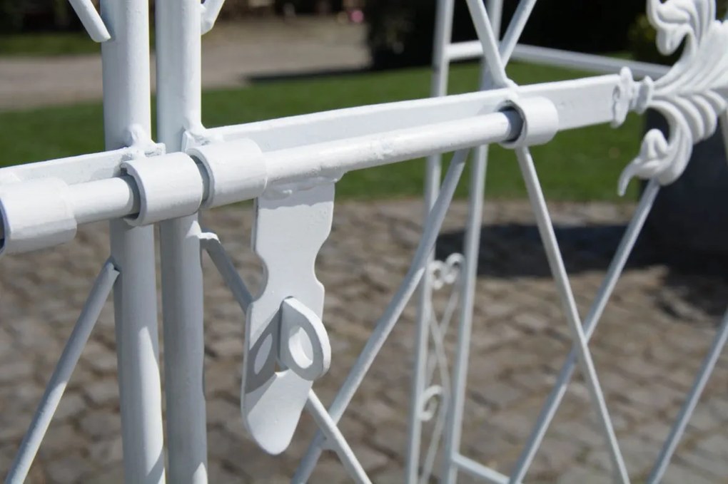 Oblúk na ruže Mel s bránkou - Biela