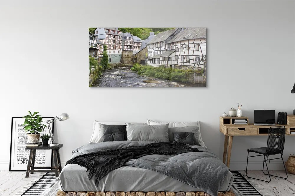 Obraz na akrylátovom skle Germany staré budovy river 140x70 cm