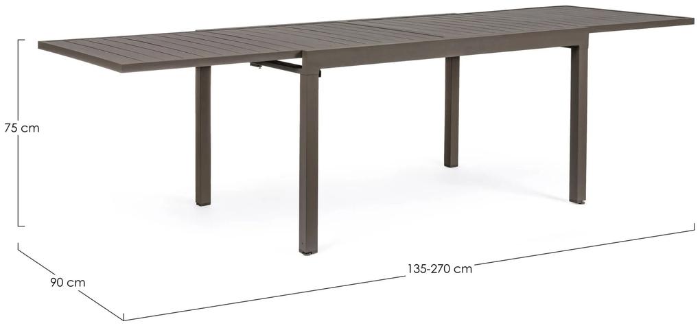 Záhradný rozkladací stôl galioso 135 (270) x 90 cm hnedý MUZZA