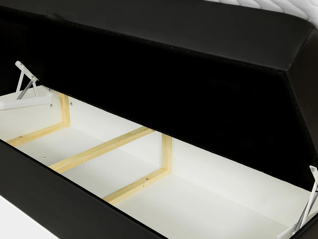 Kontinentálna posteľ Limbo, Rozmer postele: 160x200, Dostupné poťahy: ekokoža Soft 011 (čierna)