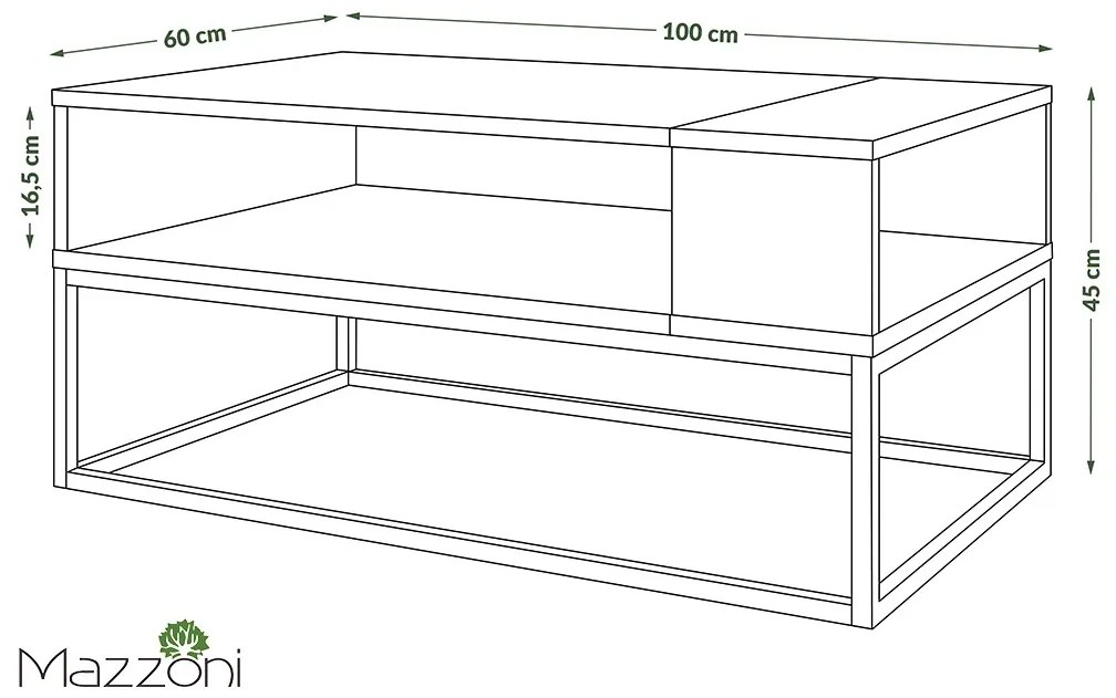 LYNX dub artisan / antracit, konferenčný stolík, moderný, loft