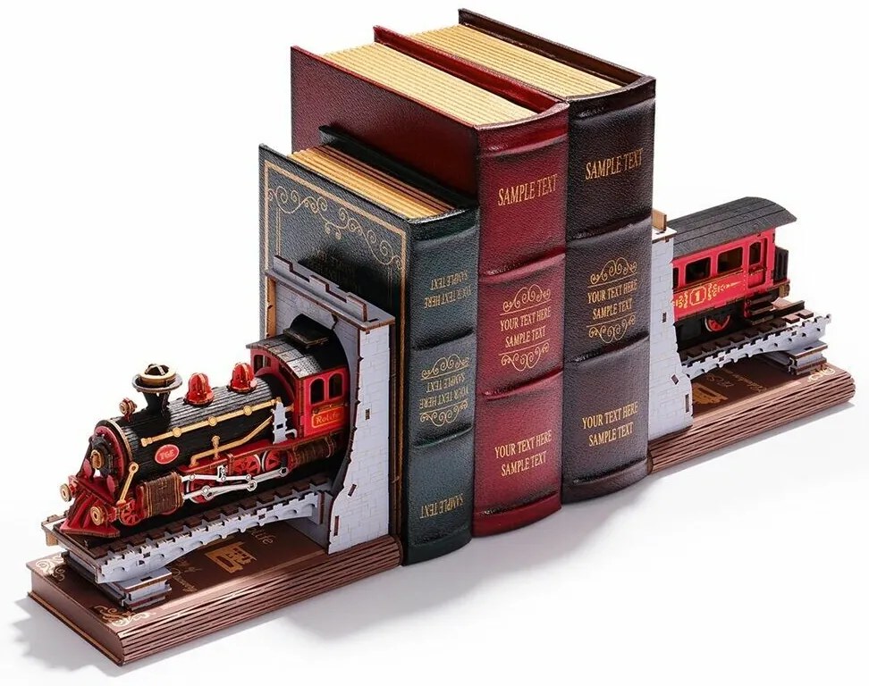 RoboTime 3D puzzle Knižná podpera Historický parnývlak