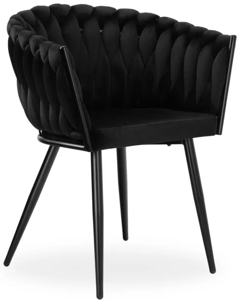 Jedálenská stolička COFTON zamatová, čierna
