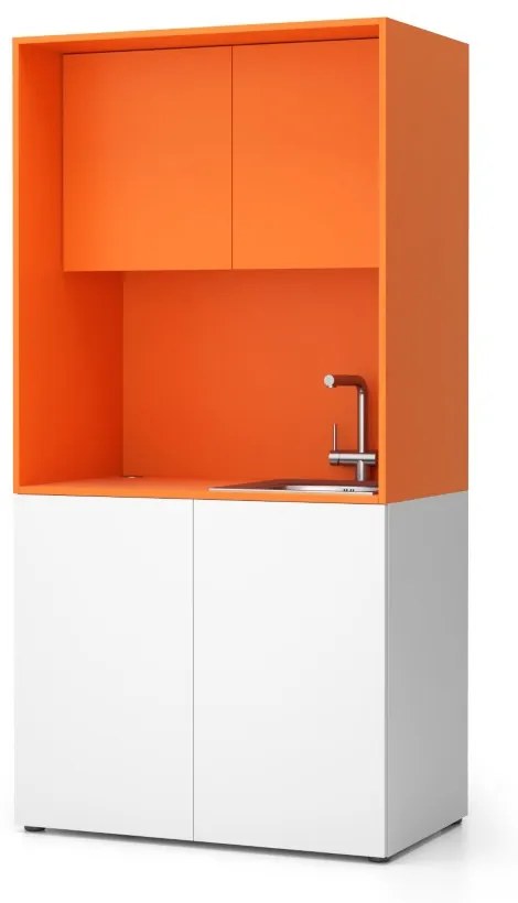 PLAN Kuchynka NIKA s drezom a batériou 1000 x 600 x 2000 mm, oranžová, pravá