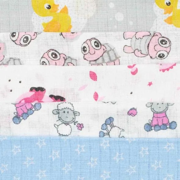NEW BABY Bavlnené plienky s potlačou NEW BABY 60x80 cm STANDARD 10 ks