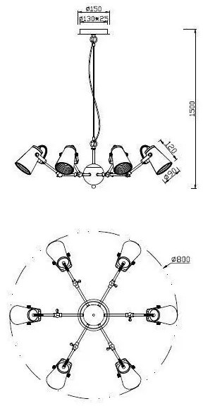 Trio - Luster na lanku EDWARD 6xE14/40W/230V