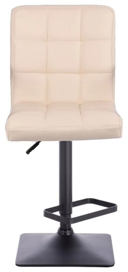 LuxuryForm DESIGN Barová stolička TOLEDO na čiernej hranatej podstave - krémová