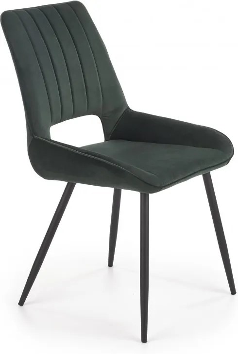 Jedálenská stolička K404 zamat / čierna Halmar Tmavo zelená