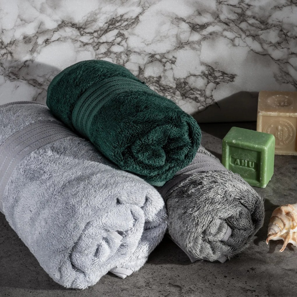 BAVLNENÝ UTERÁK AURA 70X140 CM TMAVOSIVÁ