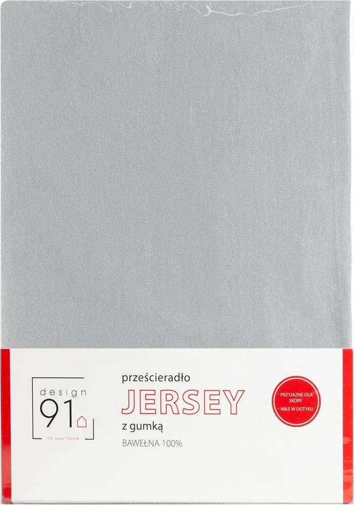 JERSEY PRESTIERADLO 90X200 CM, VÝŠKA 25 CM SIVÉ