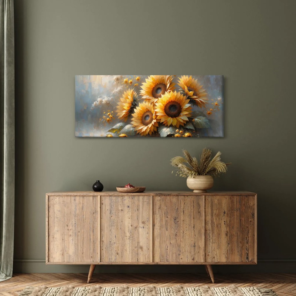 Obraz - Maľba slnečníc (120x50 cm)