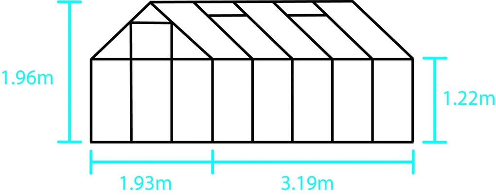 Skleník Halls Popular, 2,57 x 1,93 m / Zelený, Komôrkový polykarbonát