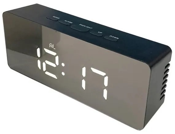Verk 01457 Zrkadlové LCD hodiny 4v1 čierne