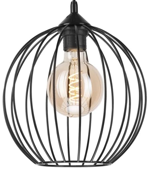 Luster na lanku ZOYA 1xE27/60W/230V čierna