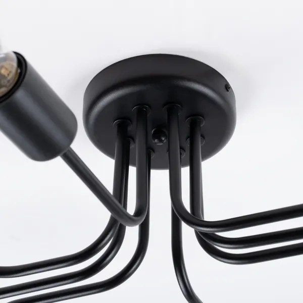 Sollux SL.1448 - Prisadený luster VECTOR 8xE27/15W/230V čierna