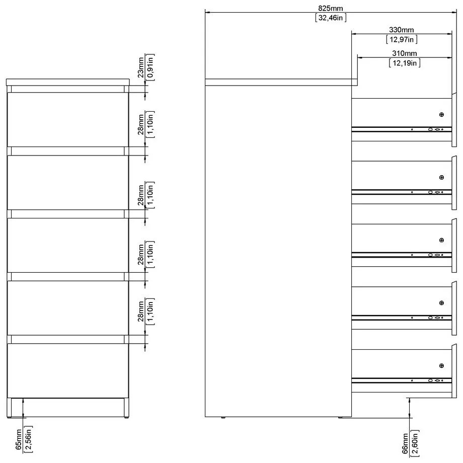 Komoda v dekore duba v prírodnej farbe 40x111x50 cm Naia – Tvilum