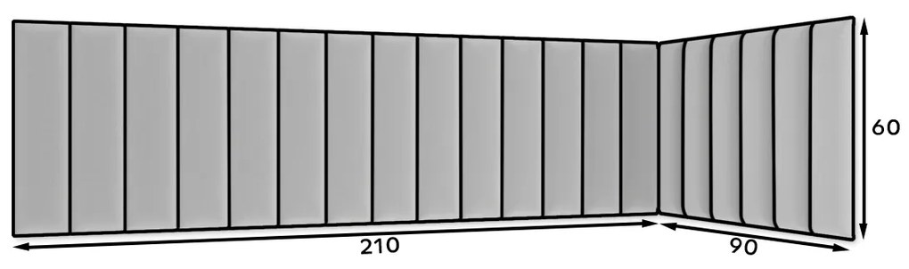 Set 20 čalúnených panelov Quadra 210x90x60 cm (zelená). Akcia -14%. Vlastná spoľahlivá doprava až k Vám domov. 1052007