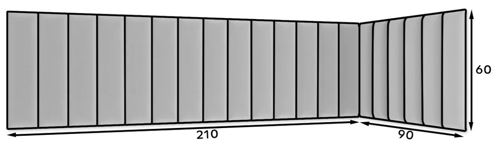 Set 20 čalúnených panelov Quadra 210x90x60 cm (zelená). Vlastná spoľahlivá doprava až k Vám domov. 1052007