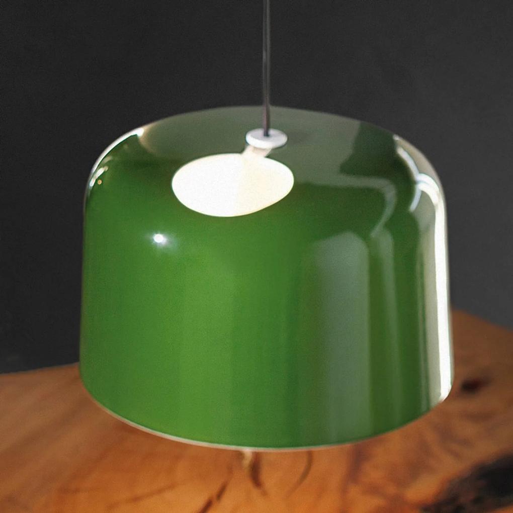 Lesklá zelená keramická závesná lampa Add