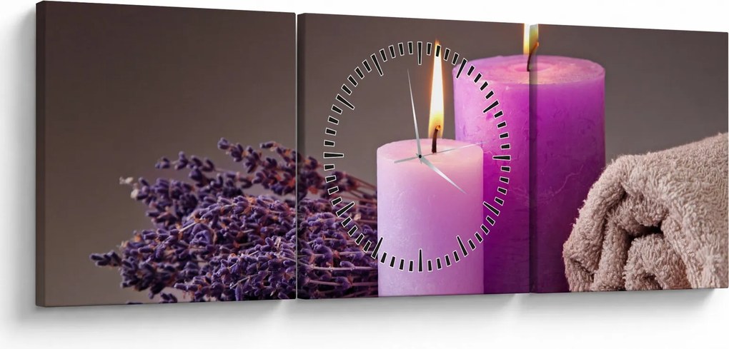 Obraz spa vecí (s hodinami) (90x30 cm)