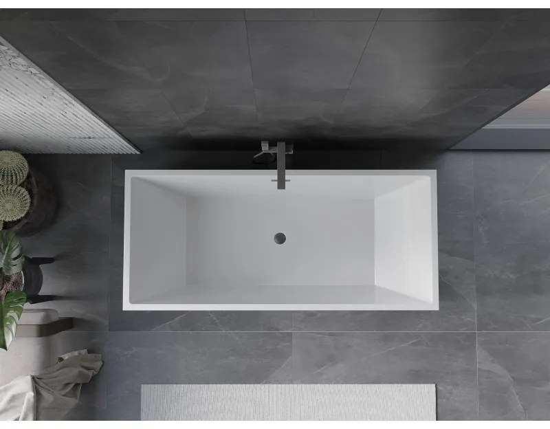Mexen Vigo, voľne stojaca vaňa 178,5 x 80 cm, biela, brúsený grafit prepad, 51251788000-95