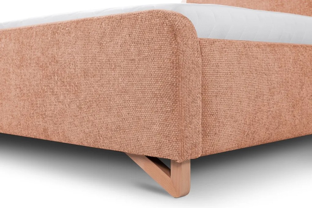 Posteľ Flamingo 180x200 cm, marhuľová štruktúrovaná tkanina