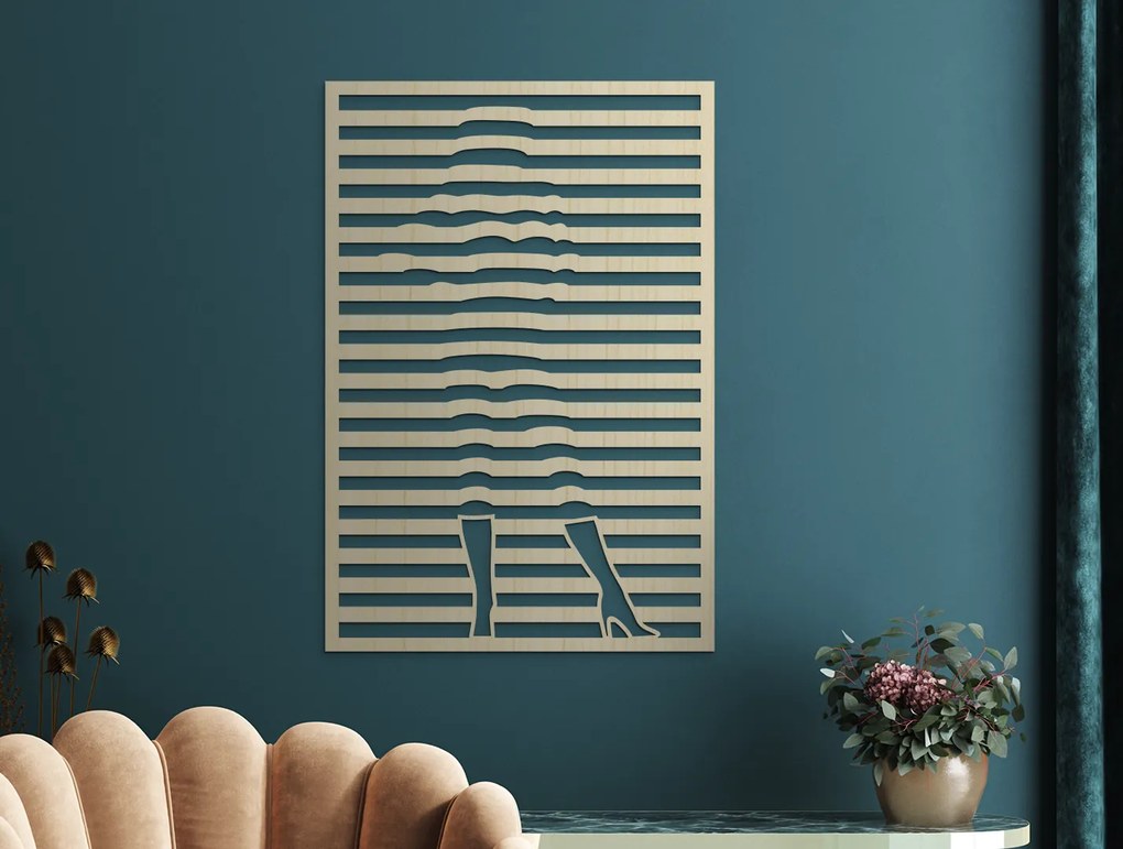 drevko Minimalistický obraz Silueta ženy Rozmer obrazu: 44,5 x 30,5 cm, Farba dekorácie: Čierna