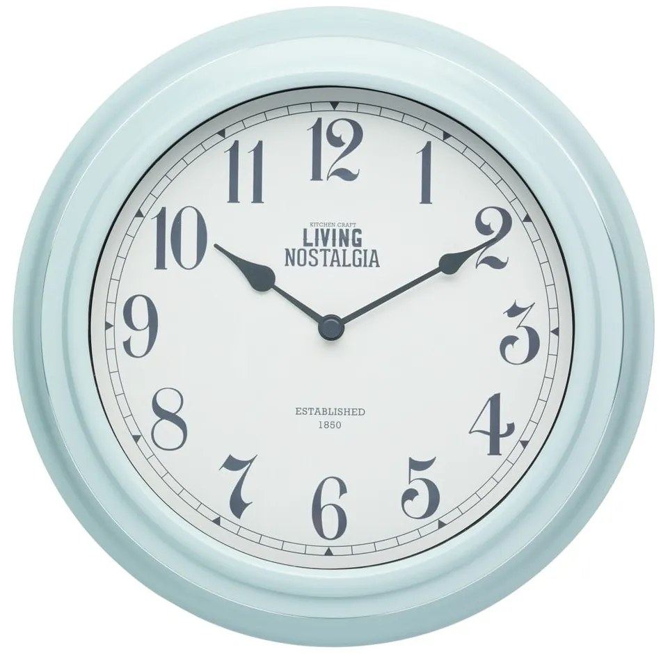 Modré nástenné hodiny Kitchen Craft Living Nostalgia Blue, ⌀ 25,5 cm