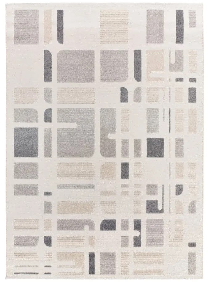 Koberec vo svetlosivej a slonovinovej farbe 200x290 cm Flora – Universal