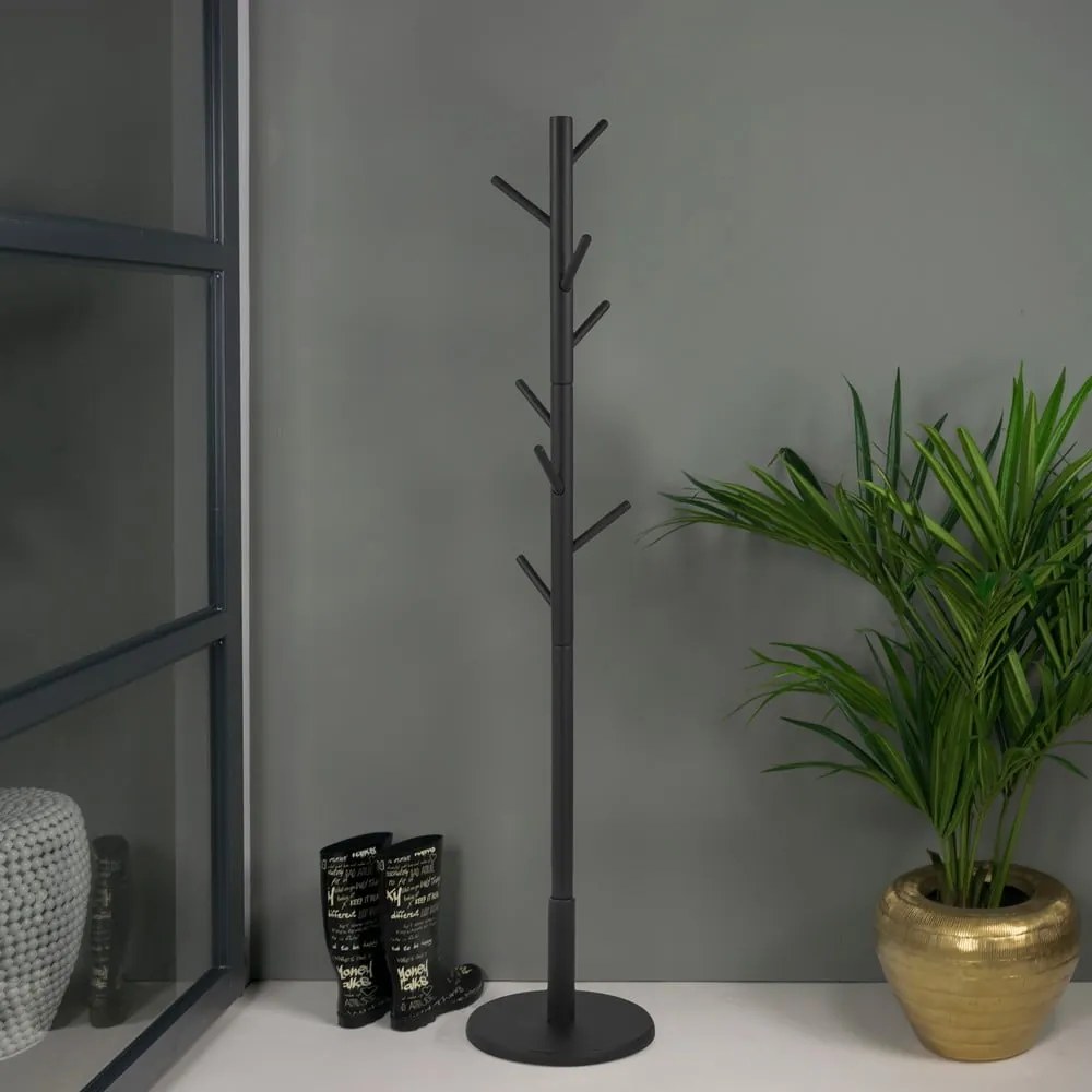 Čierny vešiak z kaučukového dreva ø 36x170 cm Bro – Spinder Design