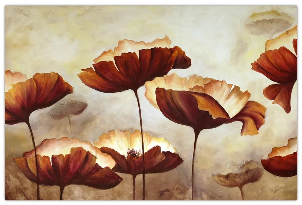 Obraz červených kvetov (90x60 cm)