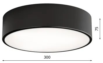 Kúpeľňové stropné svietidlo CLEO so snímačom, 2×E27, 24 W, 230 V, priemer 30 cm, čierne, IP54