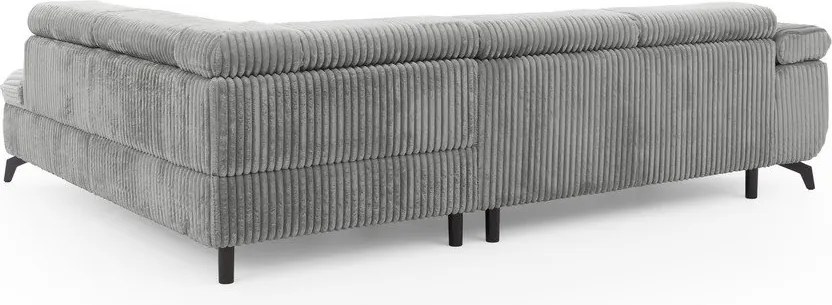 Svetlosivá menčestrová rohová pohovka (pravý roh/do L) Marbeya – Ropez