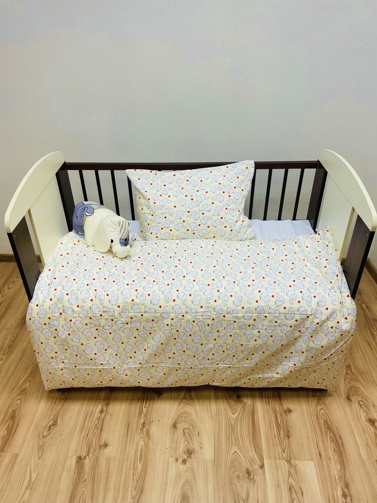 Obliečky bavlnené detské Sloník žltý - Detský set 130x90cm + 65x45cm