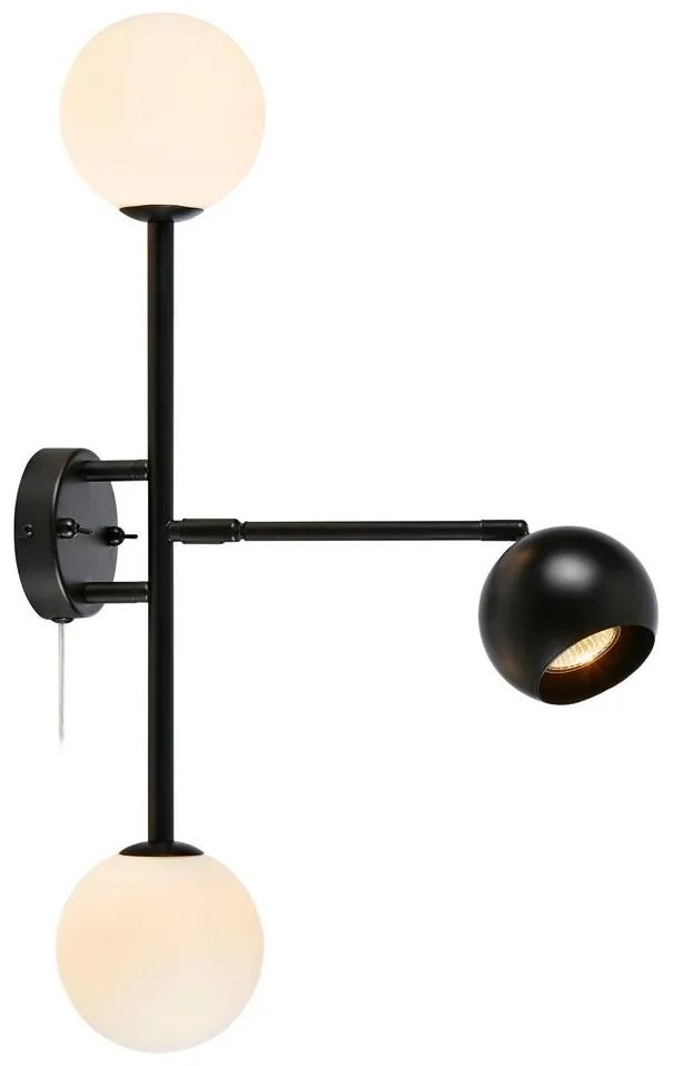 Markslöjd 108255 - Nástenné svietidlo BESIDE 2xG9/20W/230V + 1xGU10/7W/230V čierna