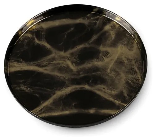 Dekoračný tanier ADA 02 čierny / zlatý
