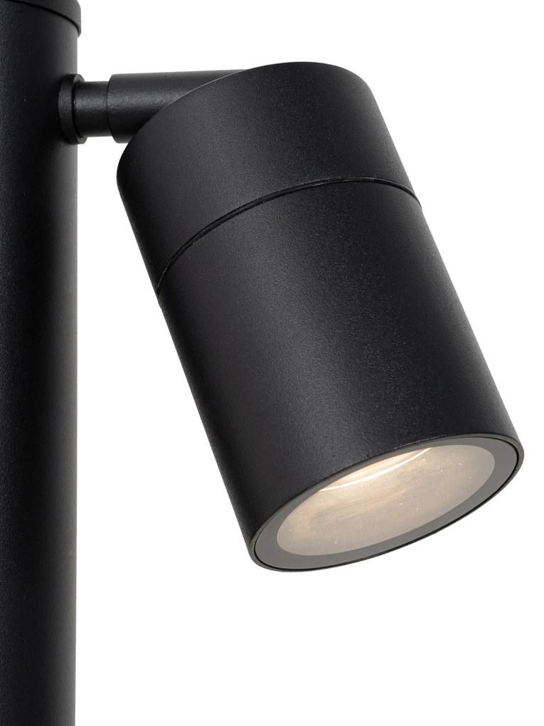 Stojaca vonkajšia lampa čierna 80 cm IP44 nastaviteľná 2-svetlo - Duo