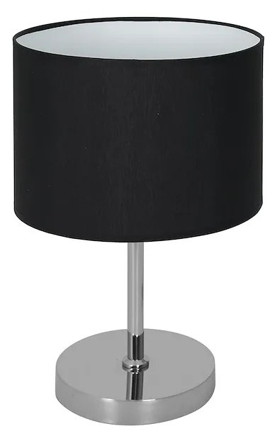 Stolná lampa Casino, 1x čierne textilné tienidlo, ch