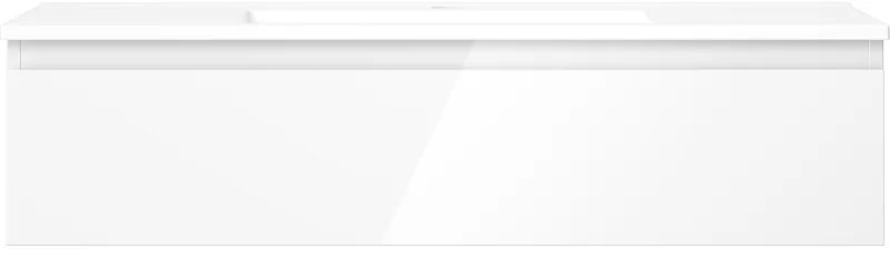 Mexen Orio, kúpeľňová skrinka 100 cm s umývadlom Otis, 1 zásuvka, biela lesklá, 91A10-10023-1-BF00-W18M00