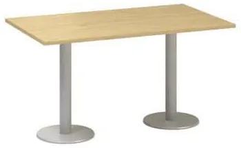 Konferenčný stôl Alfa 400 so sivým podnožím, 140 x 80 x 74,2 cm, dezén divoká hruška