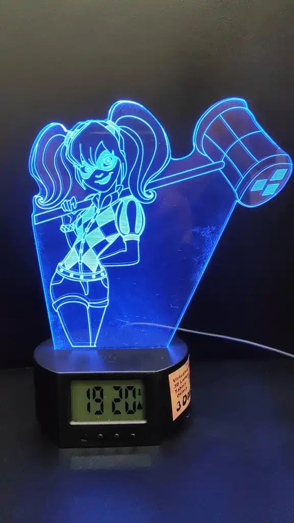 3Dmix 3DL-DRGB038 – 3D LED nočná lampa - Harley Quinn (Dual RGB)