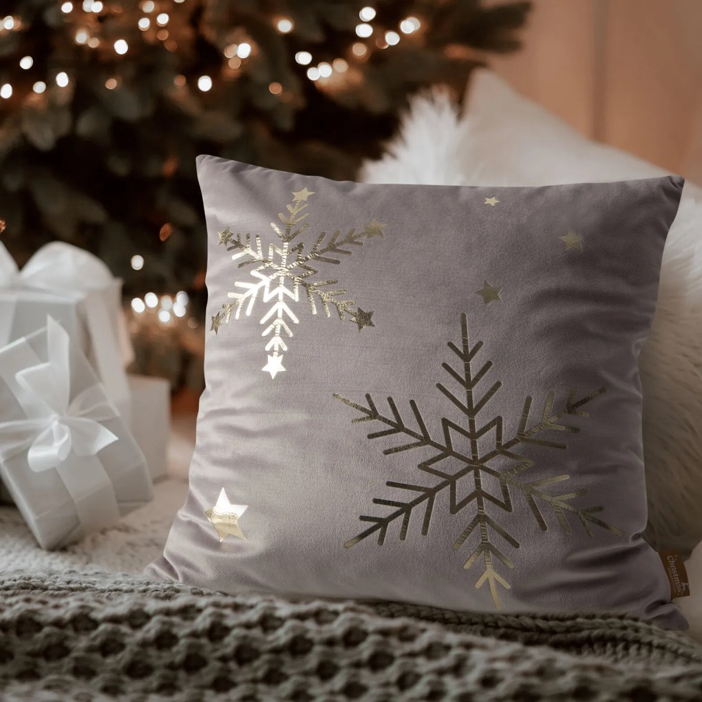 VIANOČNÁ DEKORAČNÁ OBLIEČKA NA VANKÚŠ ELEGANCE3 45X45 CM VZOROVANÁ