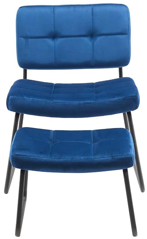 Kreslo s opierkou nôh You&Me Blue Velvet