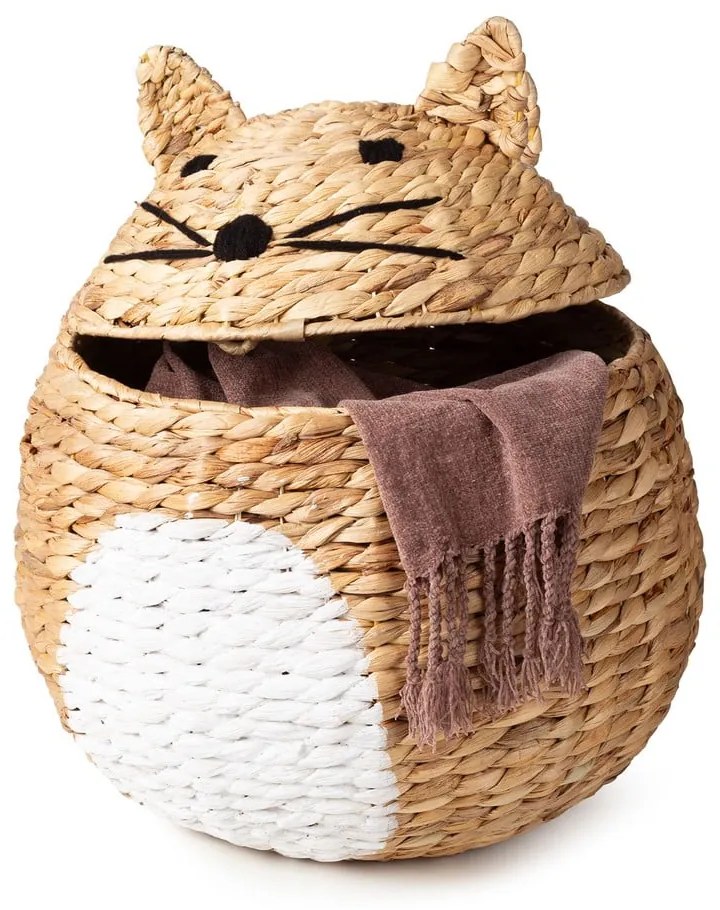 Detský kôš na hračky z vodného hyacintu v prírodnej farbe ø 40x43 cm Cat – Compactor