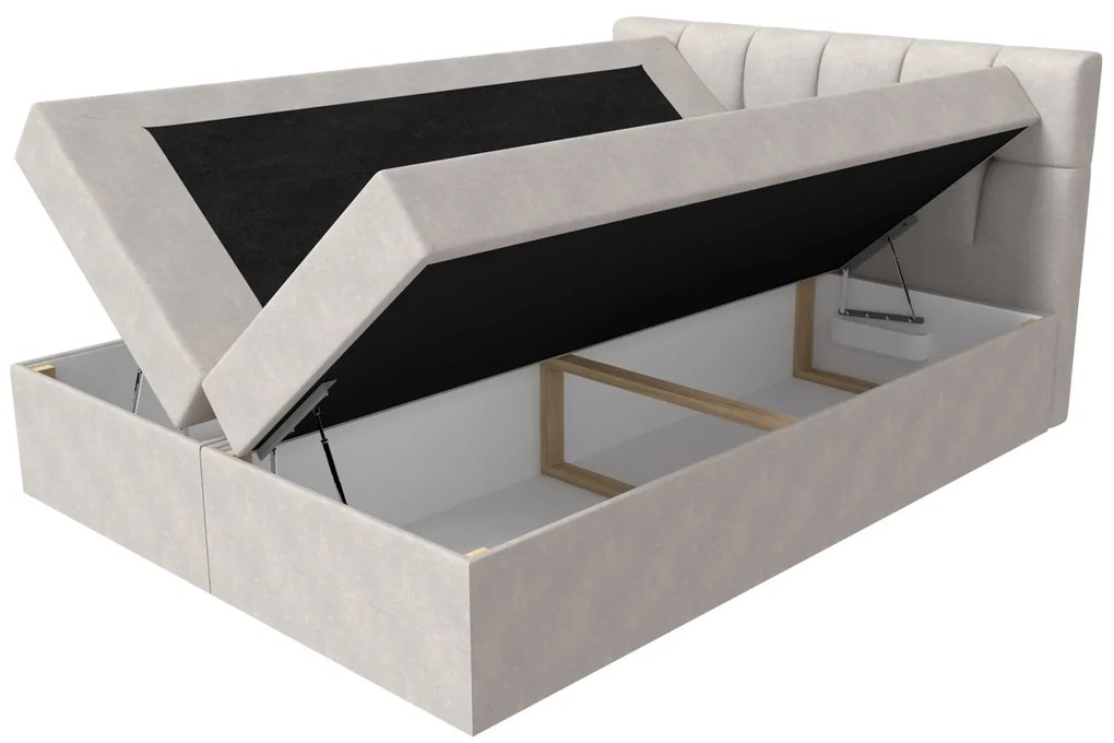 Moderná box spring posteľ Rapid 160x200, biela